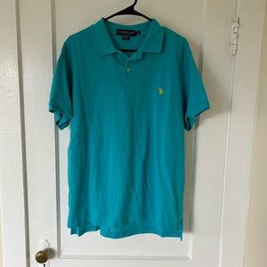 Blue polo shirt